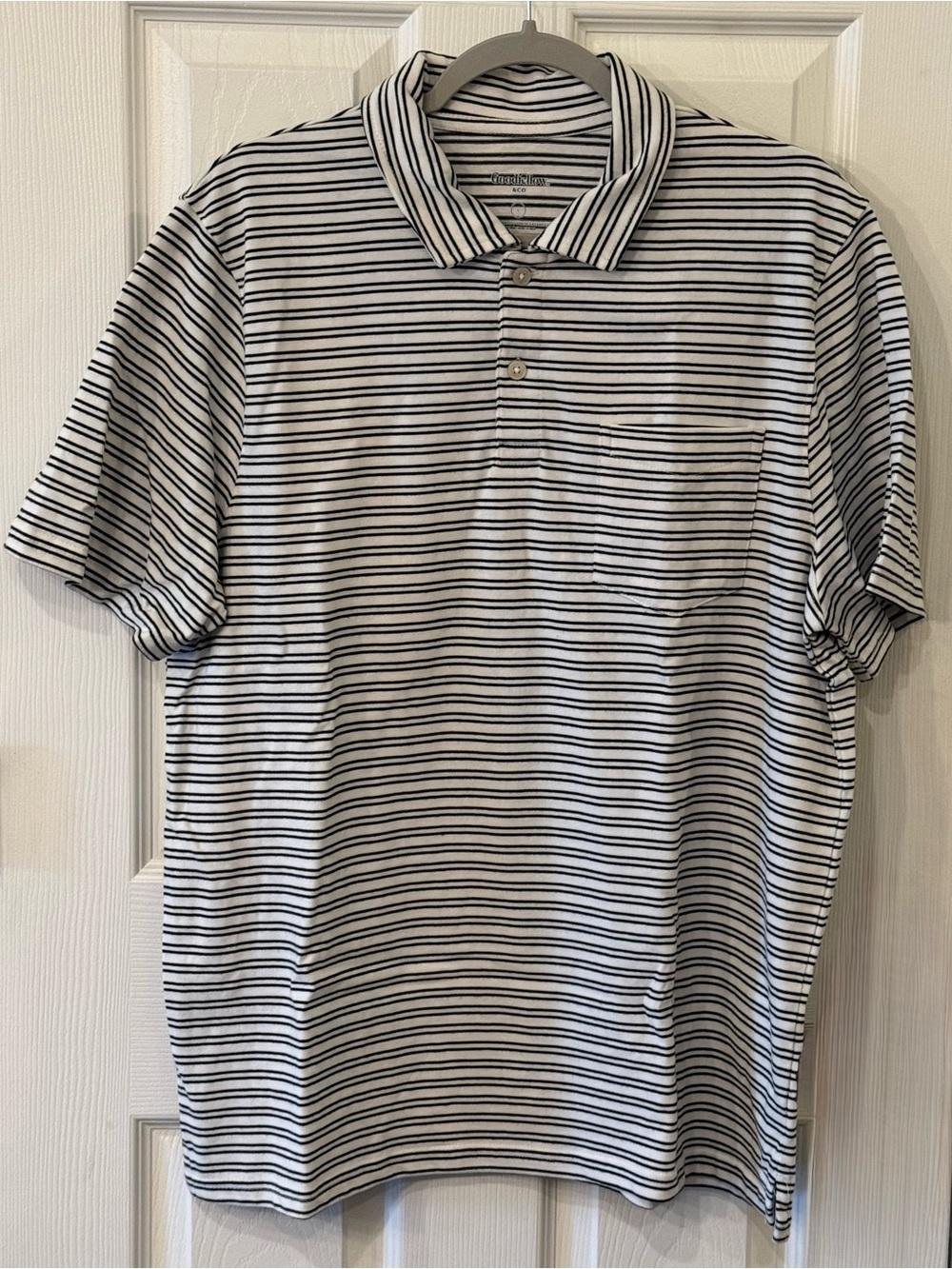 Goodfellow & Co White Polo with Black Stripes
